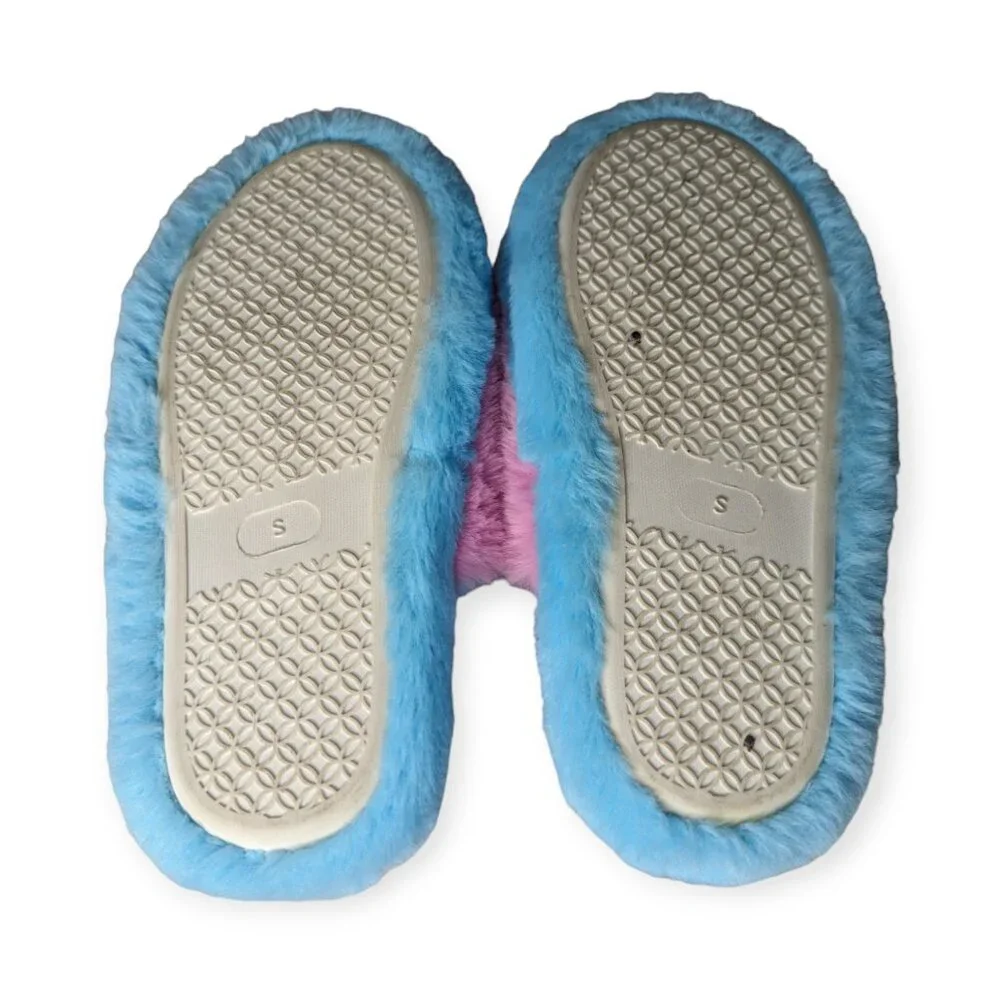 Steve Madden Kids Jaround Multi Colored Double Buckle Plush Slipper Size Small